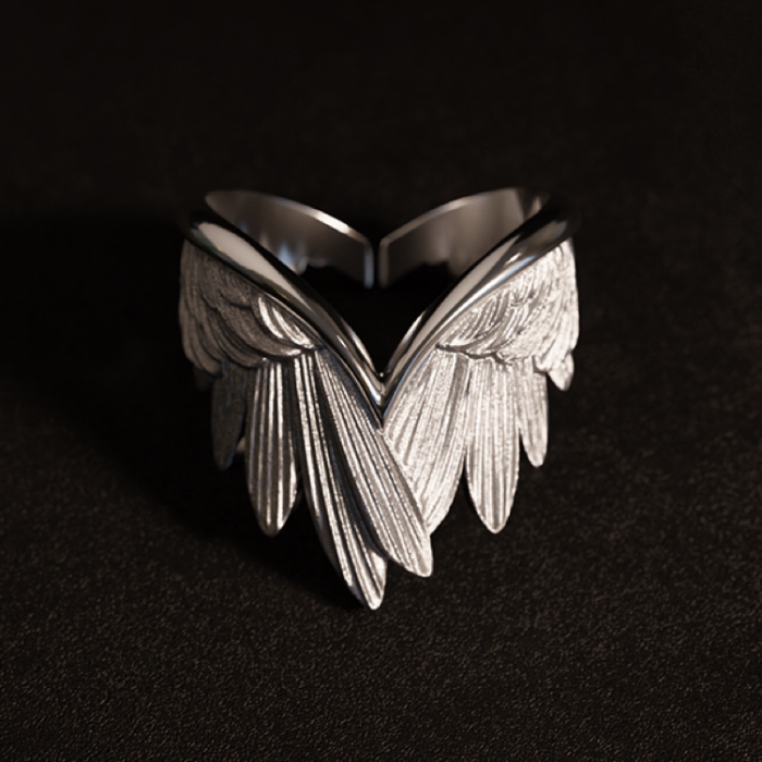 Wing-Shaped Silver Ring